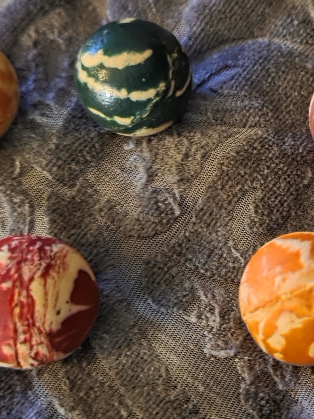 VINTAGE Lot Of 5 Marble Swirl Bouncing Toy Balls